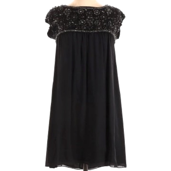 Alice + Olivia Black Silk Beaded Dress - Picture 1 of 2